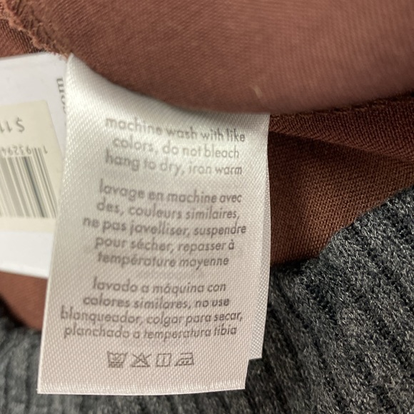 WeWoreWhat Low Rise Suiting Twill V Pant Ribbed Cacao Large NWT - Picture 15 of 15